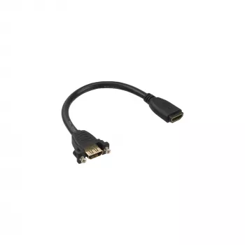 InLine HDMI Adapterkabel TypA Buchse/Buchse mit Flansch vergoldet 4K2K, 0,2 m