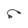 InLine HDMI Adapterkabel TypA Buchse/Buchse mit Flansch vergoldet 4K2K, 0,2 m