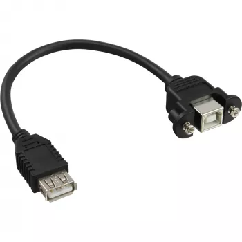 USB 2.0-Adapterkabel Typ A Buchse / Chassisanschluss Typ B InLine 33441F 0,2 m