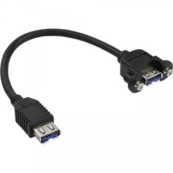 InLine USB 3.0 Adapterkabel Typ A Buchse / Chassis-Steckverbinder Typ A, 0,20m