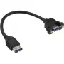 InLine USB 3.0 Adapterkabel Typ A Buchse / Chassis-Steckverbinder Typ A, 0,20m
