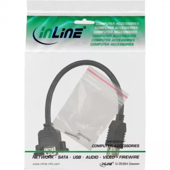 InLine USB 3.0 Adapterkabel Typ A Buchse / Chassis-Steckverbinder Typ A, 0,20m