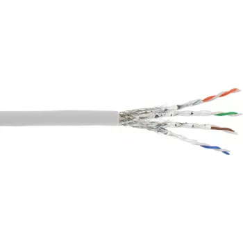 InLine Patchkabel S/FTP PiMF Cat.6A halogenfrei 500 MHz weiß 100 m