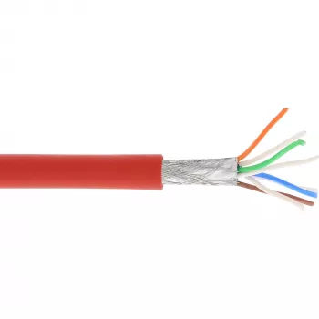InLine Patchkabel S/FTP PiMF Cat.6A halogenfrei 500MHz rot 100m