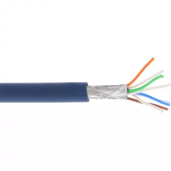 InLine Patchkabel S/FTP PiMF Cat.6A halogenfrei 500 MHz blau 100 m