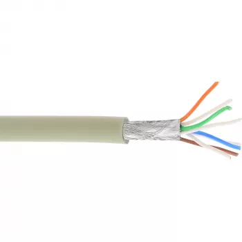 InLine Patchkabel S/FTP PiMF Cat.6A halogenfrei 500MHz grau 100m