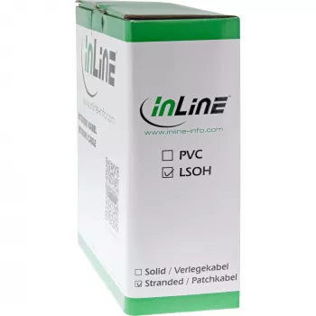 InLine Patchkabel S/FTP PiMF Cat.6A halogenfrei 500MHz grau 100m
