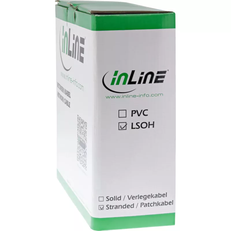 InLine Patchkabel S/FTP PiMF Cat.6A halogenfrei 500MHz grau 100m