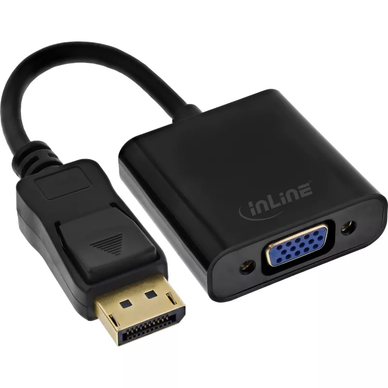 InLine Basic DisplayPort-Adapterkabel, DP-Stecker / VGA-Buchse schwarz 0,15 m