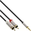 Audiokabel 3,5 mm Stecker auf 2x Cinch-Stecker InLine Basic schlank S-99241