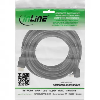 InLine High Speed HDMI-Kabel mit Ethernet, gewinkelt, 10 m