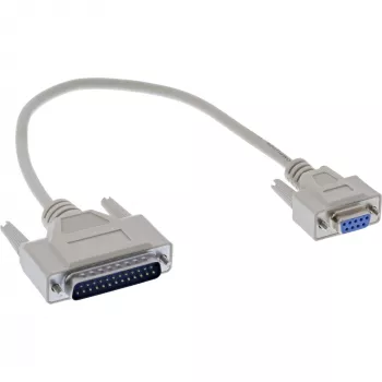 InLine Serielles Kabel, DB9F auf DB25M, vergossene Stecker, beige, 0,33 m