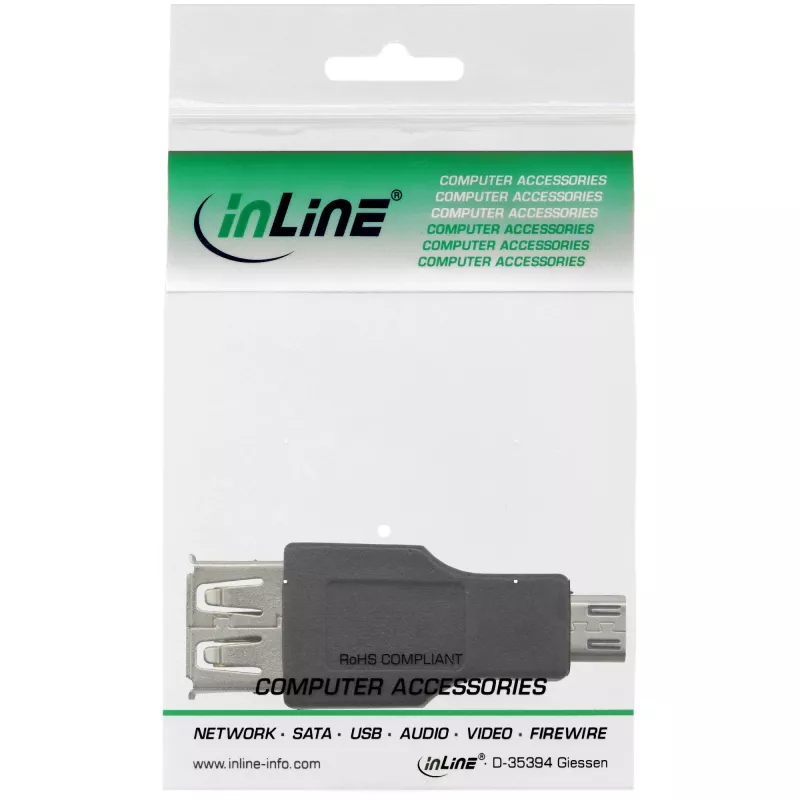 InLine Micro-USB-Adapter Micro-B Stecker USB A Buchse 31604