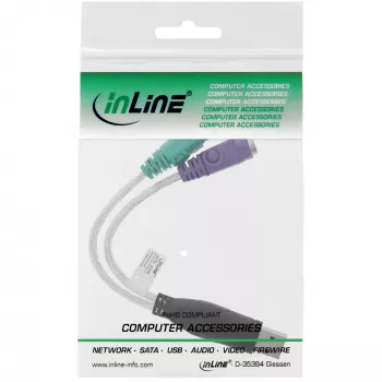 InLine USB-auf-PS/2-Konverter USB Typ A Stecker / 2x PS/2 Buchse