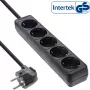 InLine Steckdosenleiste, 5-fach Schutzkontakt CEE 7/3, schwarz, 1,5m
