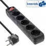 InLine Steckdosenleiste, 5-fach Schutzkontakt CEE 7/3, schwarz, 1,5 m