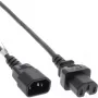 InLine Netzkabel-Verlängerung, Heißgeräteanschluss IEC-C15/IEC-C14 gerade, 2m
