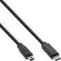 InLine USB 2.0 Kabel, USB-C Stecker / Mini-B Stecker (5polig), schwarz, 1,5m