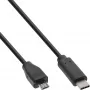 InLine USB 2.0 Kabel, USB-C Stecker / Micro-B Stecker, schwarz, 1m