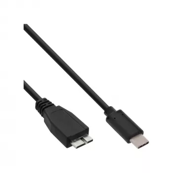 InLine USB 3.2 Gen.1x2 Kabel, USB-C Stecker / Micro-B Stecker, schwarz, 1,5m