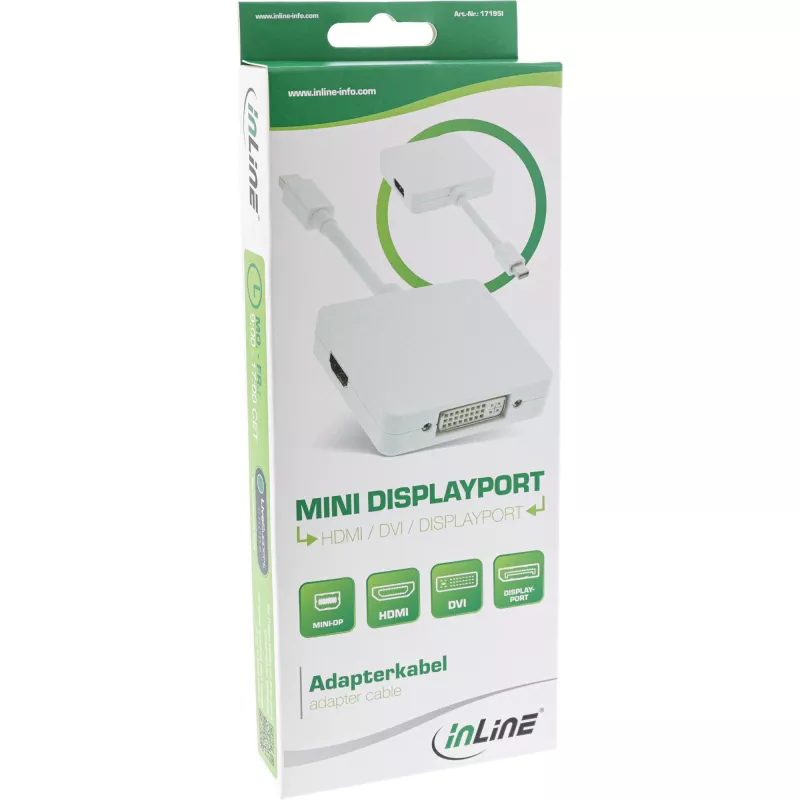InLine Mini DisplayPort auf HDMI DVI DisplayPort Adapterkabel 17195I