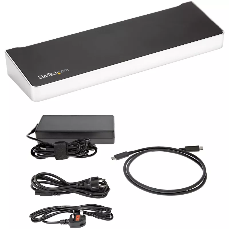 StarTech.com 4K USB-C Dock, Triple-UHD-4K-Monitor-Dockingstation, Mac & Windows, USB-C auf HDMI & DisplayPort, 60W Power Delivery, 5x USB 5Gbit/s Hub – TAA