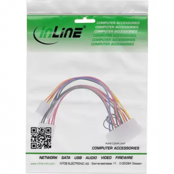 InLine ATX-Stromadapterkabel / Klassischer P8/P9-AT-Mainboard-Anschluss 0,20 m
