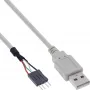InLine USB 2.0 Adapterkabel USB Typ A Stecker / Pin-Header Stecker, 0,40 m