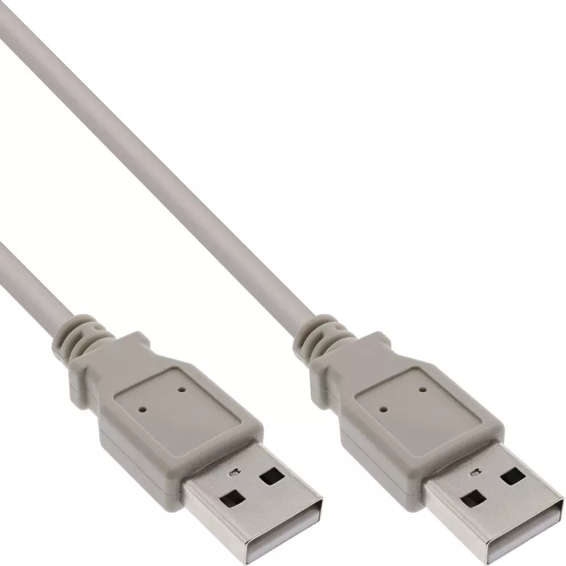 USB 2.0 Kabel Typ A Stecker / Stecker beige 1m InLine 34310H