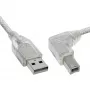 InLine USB 2.0-Kabel abgewinkelt Typ-A-Stecker / Typ-B-Stecker transparent 2 m
