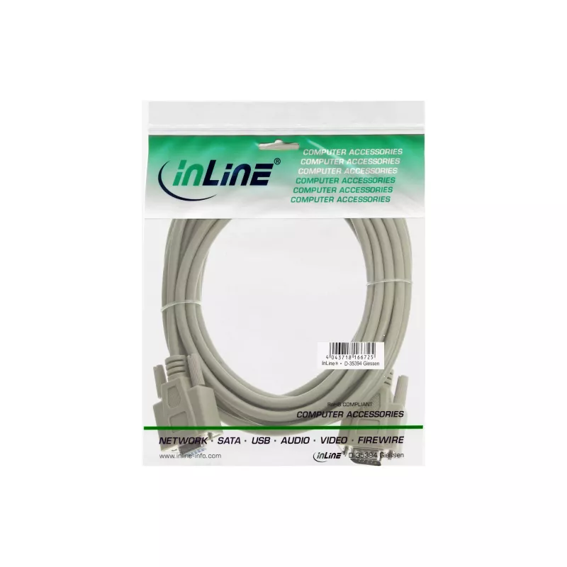 InLine VGA-Kabel 15 HD Stecker/Buchse beige 3 m