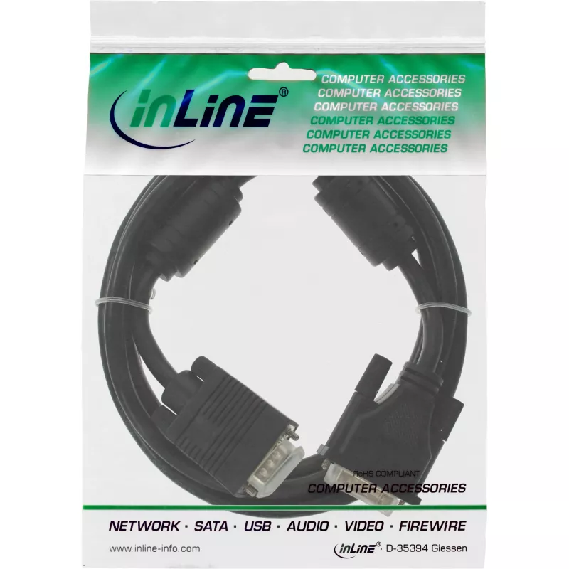 InLine DVI-A-Kabel 12+5 Stecker / 15Pin HD VGA Stecker 3m
