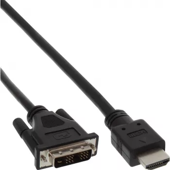 InLine HDMI-DVI-Kabel HDMI Stecker / DVI Stecker 18+1 schwarz 3 m