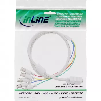 InLine VGA BNC Kabel 5x BNC / HD 15 Stecker 5m