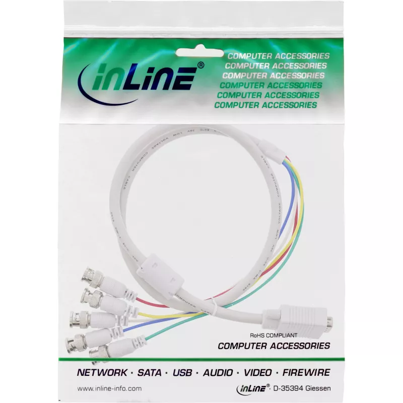 InLine VGA BNC Kabel 5x BNC / HD 15 Stecker 5m