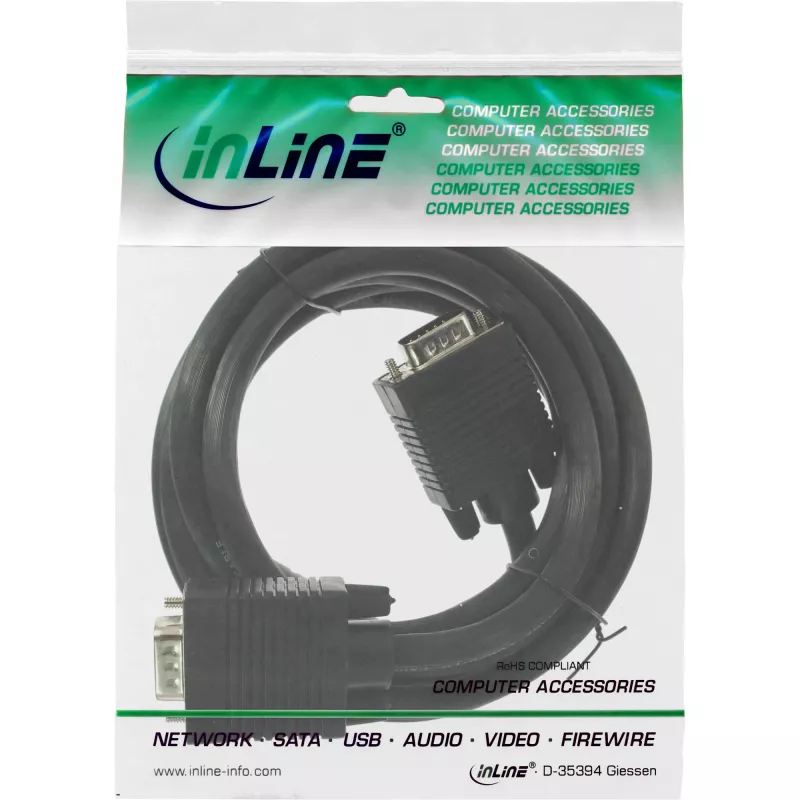 S-VGA-Kabel 15HD Stecker/Stecker schwarz 1,5 m InLine 17715B