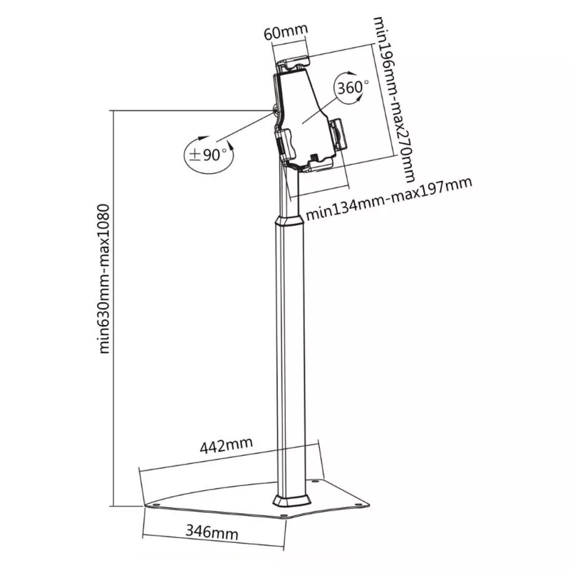 InLine Tablet-Halterung Aluminium abschließbar universell verwendbar für 7,9 Zoll - 10,1 Zoll