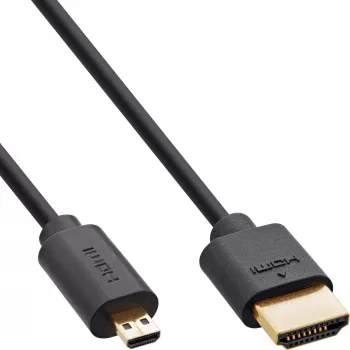 InLine Slim Ultra High Speed HDMI-Kabel AM/DM 8K4K vergoldet schwarz 0,5m