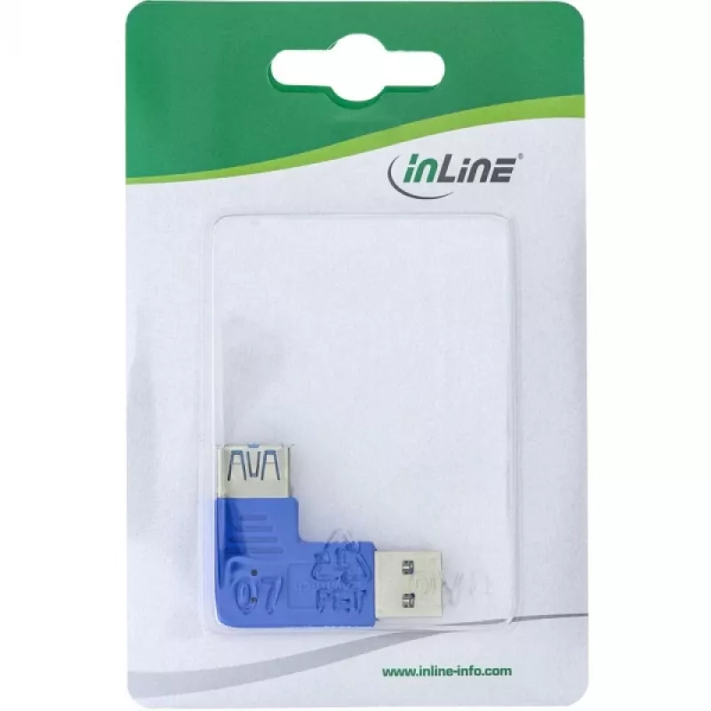 USB 3.0 Adapter Typ A Stecker / A Buchse links abgewinkelt 90° InLine 35300M
