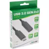 InLine USB 3.2 Gen.2x2 Verlängerungskabel, USB-C Stecker/Buchse, schwarz, 0,5m