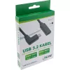 InLine USB 3.2 Gen.1x2 Kabel, USB-C Stecker gewinkelt / Buchse, schwarz, 1m