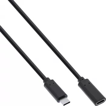 InLine USB 3.2 Gen.1x2 Verlängerungskabel, USB-C Stecker/Buchse, schwarz, 1,5m