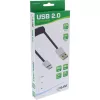 InLine USB 2.0 Spiralkabel, USB-C Stecker / USB-A Stecker, schwarz/alu, flexibel, 0,5 m