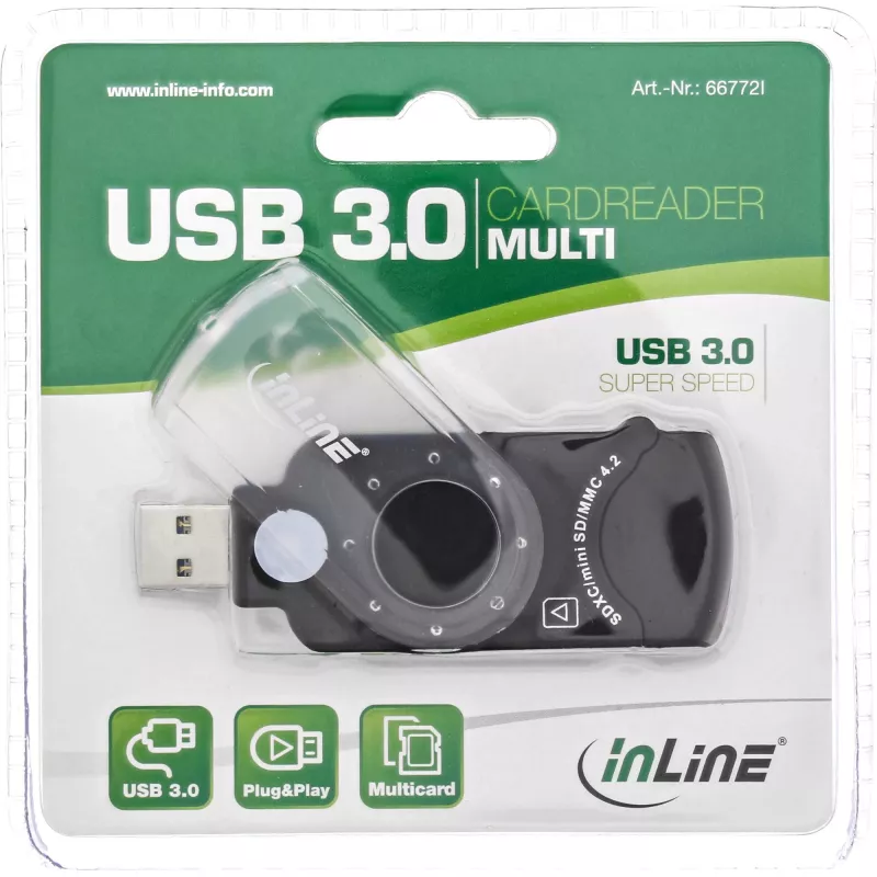 InLine Mobiler Kartenleser USB 3.0, für SD/SDHC/SDXC, microSD