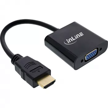 InLine Konverterkabel HDMI auf VGA mit Audio Aktiver Videokonverter Schwarz