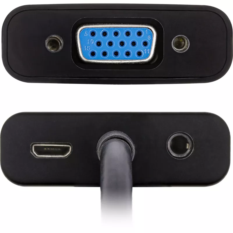 InLine Konverterkabel HDMI auf VGA mit Audio Aktiver Videokonverter Schwarz