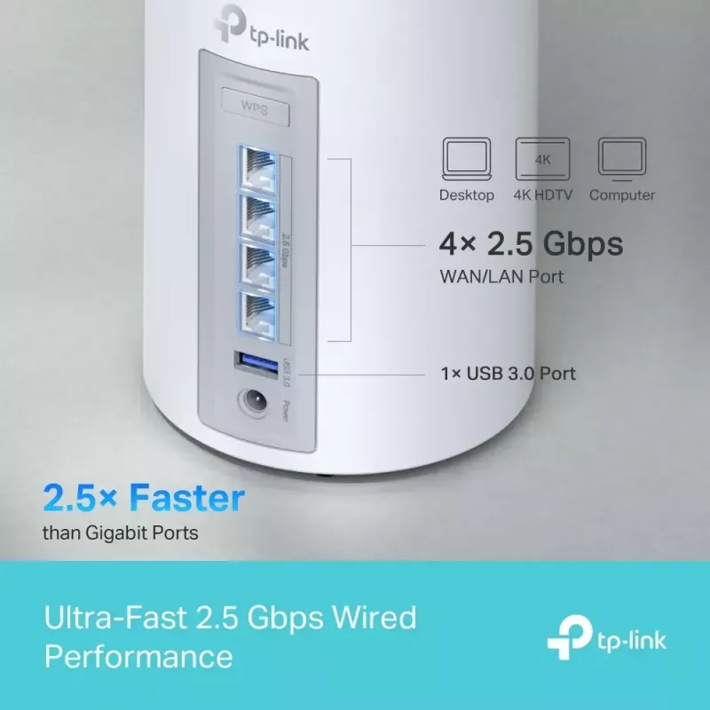 Mesh-System TP-Link Deco BE65 Tri-Band 2,4 GHz 5 GHz 6 GHz Wi-Fi 7