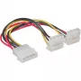 InLine Internes Strom-Y-Kabel 1x 4pol Molex / 2x 4pol Molex abgewinkelt 0,15 m
