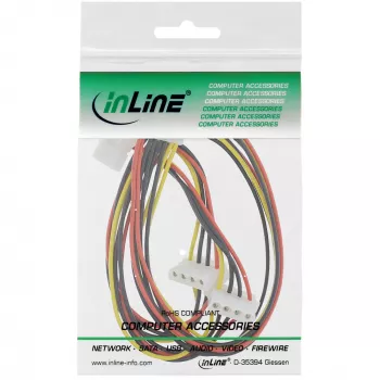 Internes Stromkabel InLine 29654A 1x 4pin Molex / 4x 4pin Molex 1m