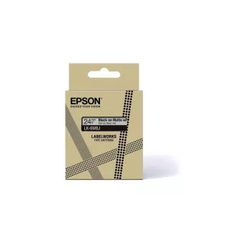 Etikettendruckerband Epson LK-6WBJ Schwarz Weiß Thermotransfer 2,4 cm